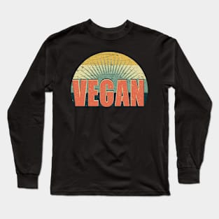 Vegan - Vintage Style Vegans Retro 70s Long Sleeve T-Shirt